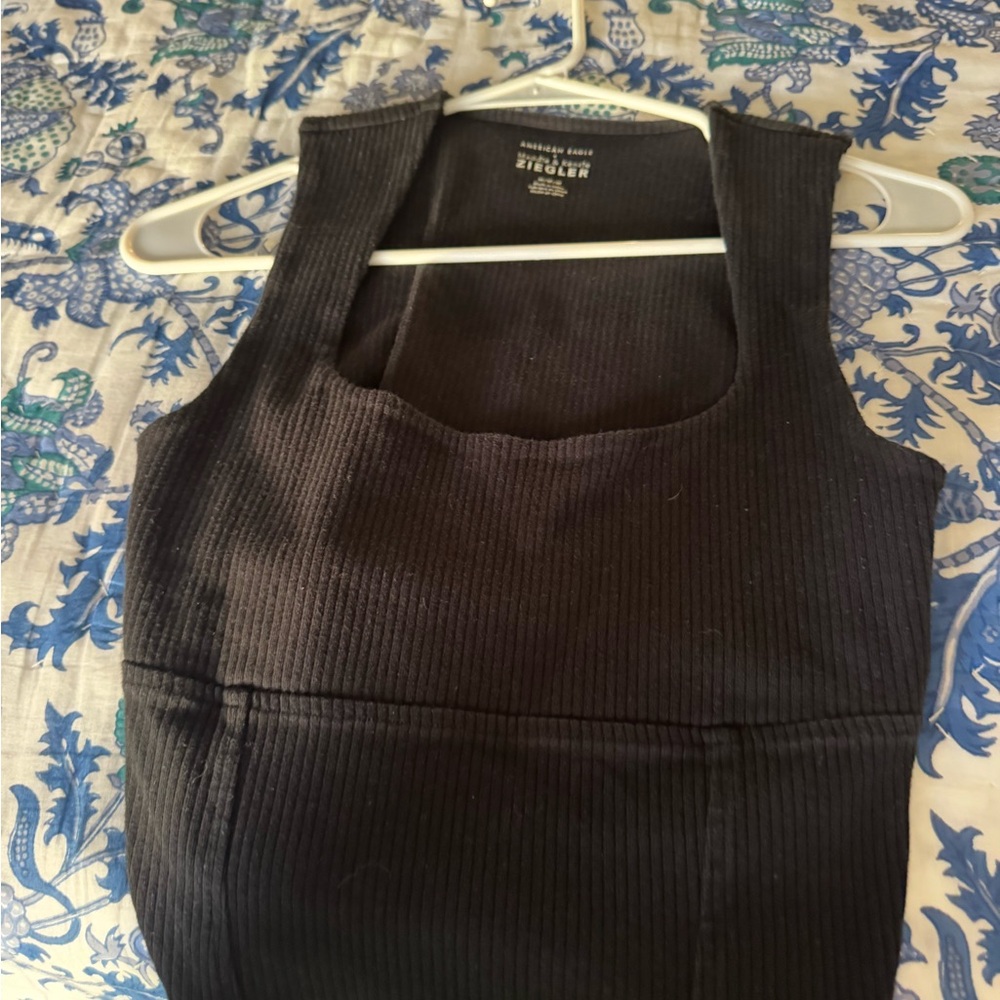 American Eagle Outfitters Black Ribbed Tank Top